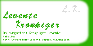 levente krompiger business card